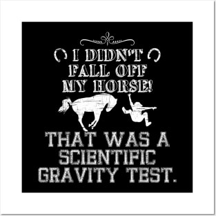 Funny Horse Rider Fall Gravity Science Posters and Art